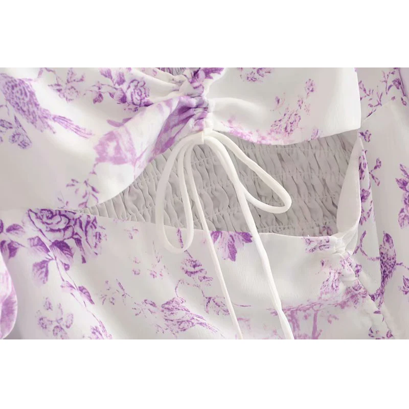 Повседневное женское летнее платье с цветочным принтом винтажное шифоновое