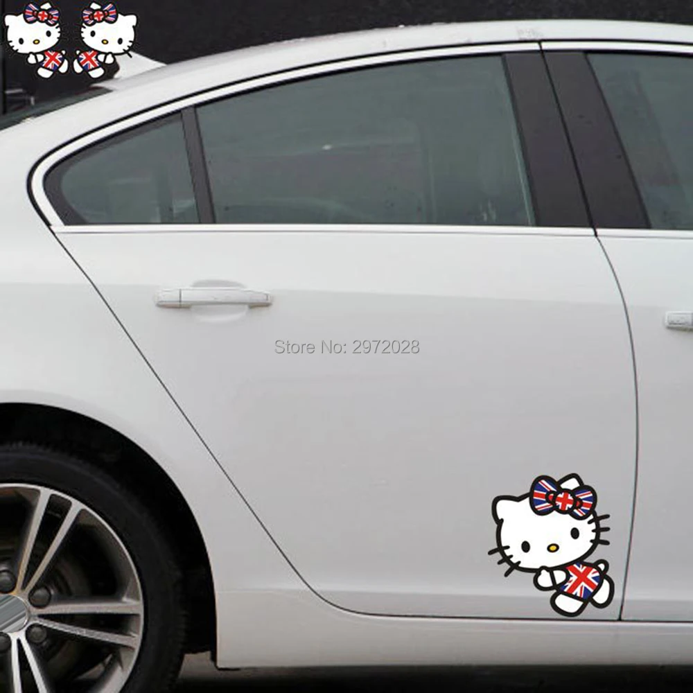 2 x новейший креативный милый рисунок Hello Kitty в Флаг Великобритании зеркала