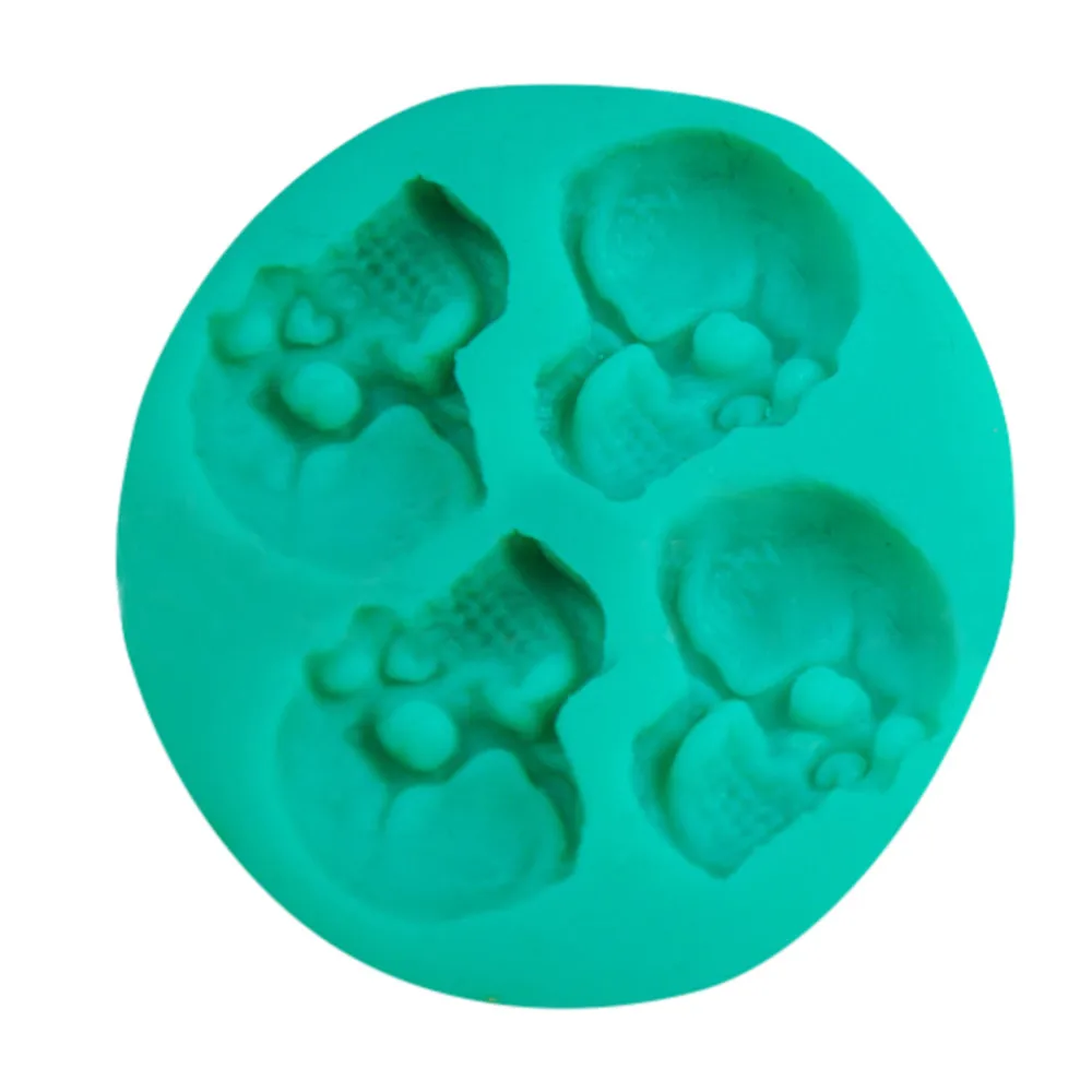 Прямая поставка силиконовая форма для помадки в виде головы черепа шоколада