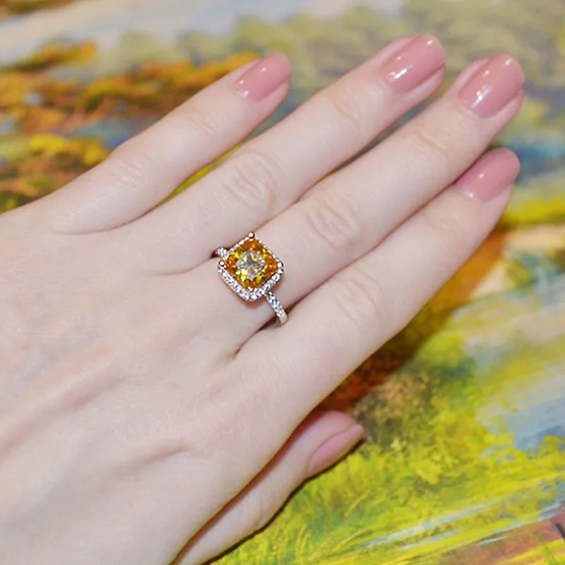 Оптовая продажа Серебряный Большой Шампань квадратный кубический циркон полный