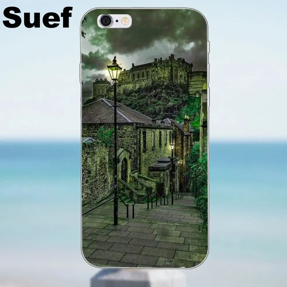 ТПУ Горячая продажа путешествия над эдинбургом для iPhone 4 4S 5 5S 5C SE 6 6S 7 8 Plus X Samsung Galaxy