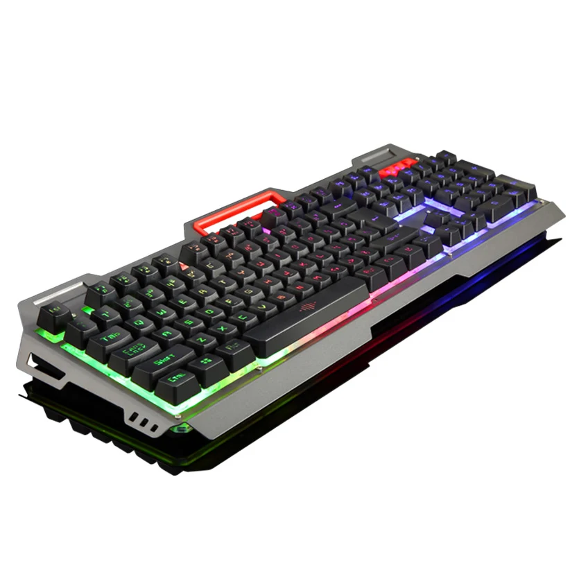 K38 красочные Подсветка Gaming Keyboard 104 клавиш Водонепроницаемый Металл ABS Материал