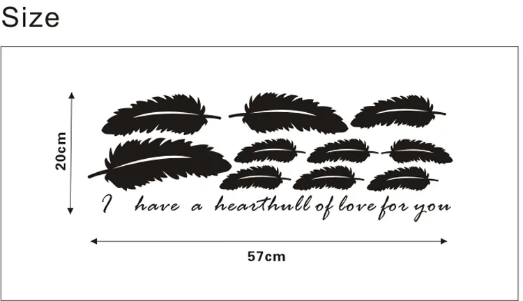 Черные розовые белые перья самодельные наклейки на стену для гостиной съемный