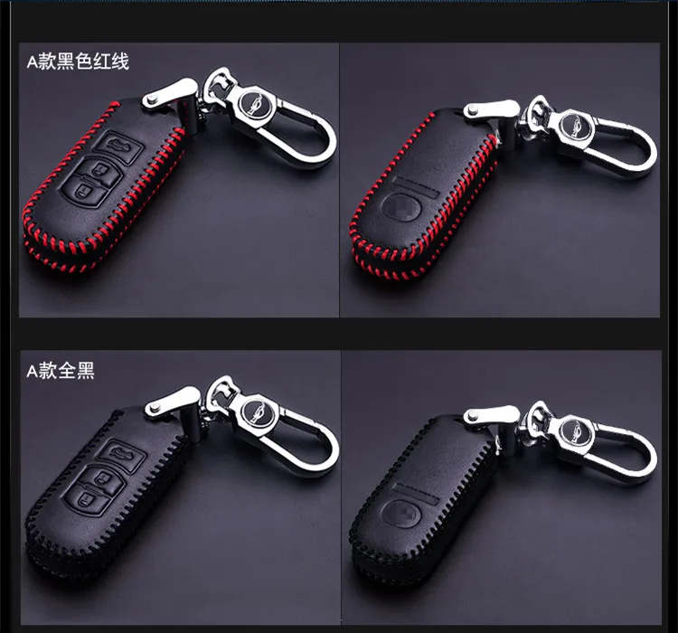 2018 Car Key Case Leather Auto Styling Cover For Mazda 2 3 5 6 CX5 CX7 CX9 Atenza Axela Familia Keychain Accessories | Автомобили и
