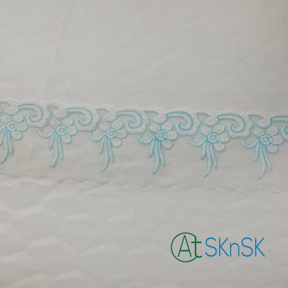 100 ярдов/партия Бестселлер лучшее кружево 7 см ширина синий цветок сетка кружева