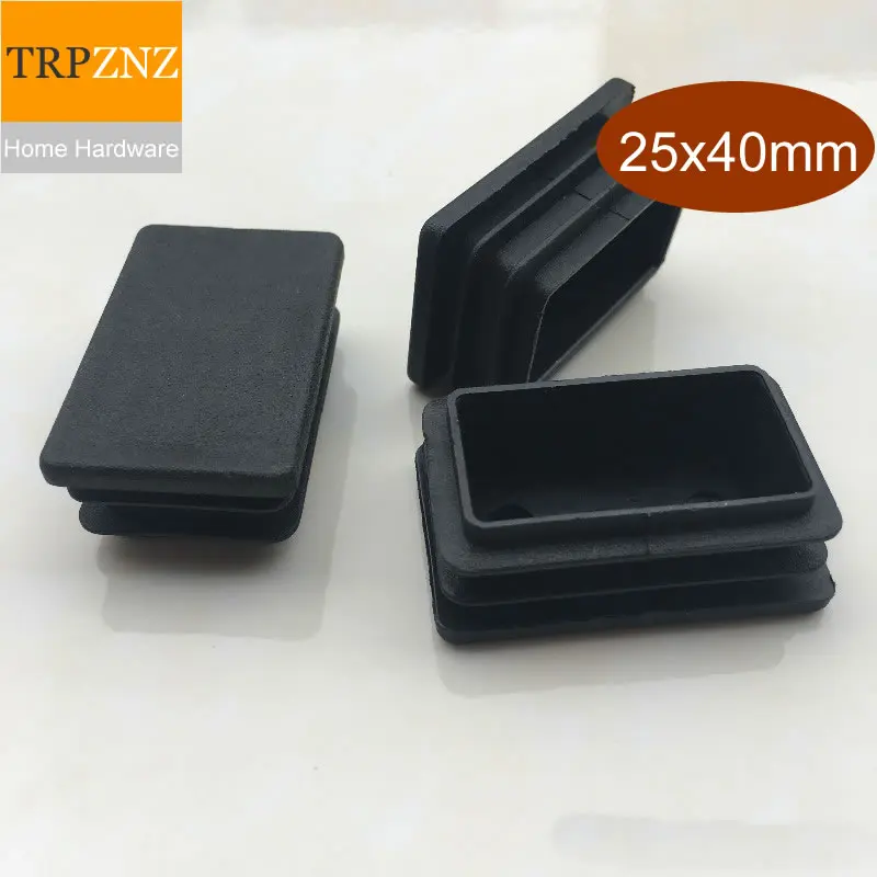 25*40mm,Black Square tube plug, plastic plug,Non-slip, Table chair stool foot pad, Furniture foot support pipe inner plug