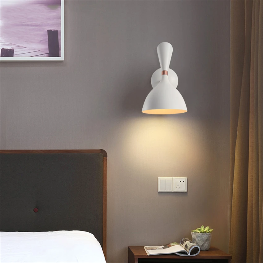 Современный дизайн металлический абажур светодиодный настенный светильник E27