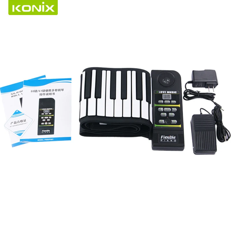 Портативная цифровая клавиатура с 88 клавишами и педаль Поддержки Мягкого мини