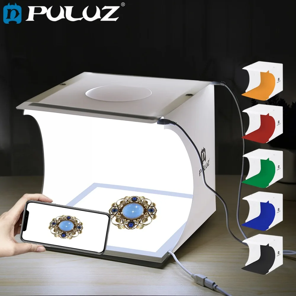 PULUZ Мини светодиодный лайтбокс камера фотостудия съёмка палатка коробка с