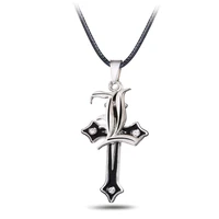 12pcslot death note silver plated black 1 pendant necklace smart anime fashion pendant cosplay accessories necklace