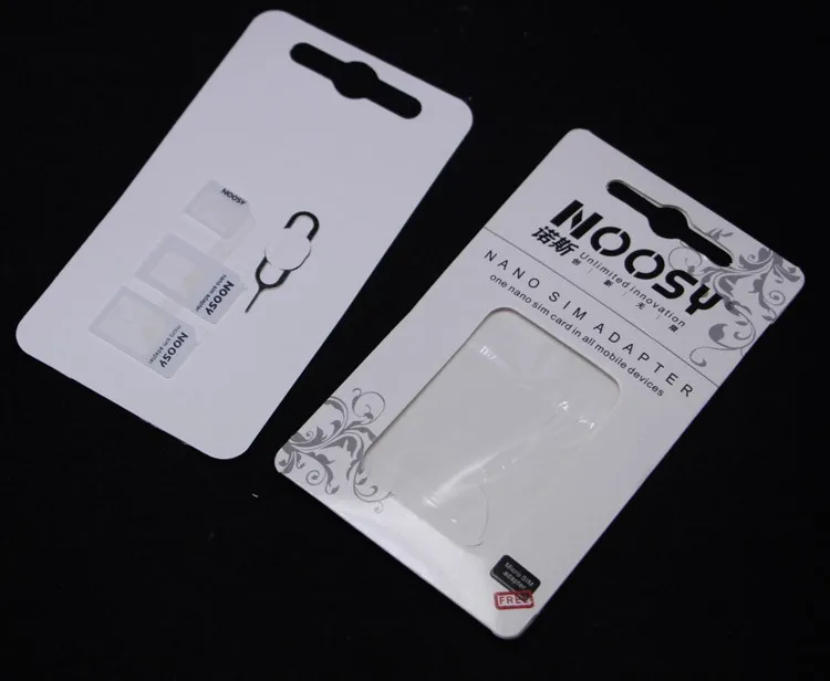 Оптовая продажа 500 компл./лот Noosy Nano SIM адаптер 4 в 1 Micro с ключом для извлечения