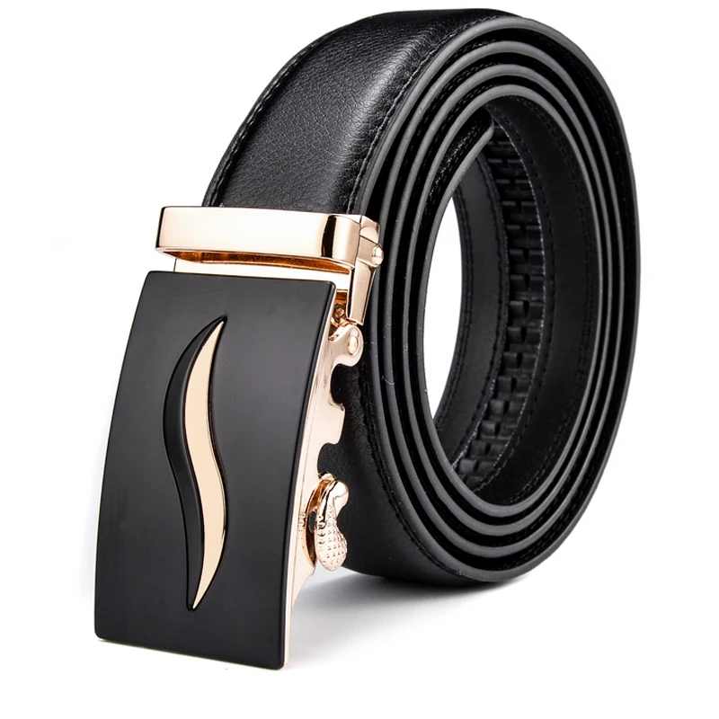 Men's Business Lengthened Belts, Fashion Wild Black, Coffee Belts Men , casual Automatic Buckle Minimalist Design Leather Belt