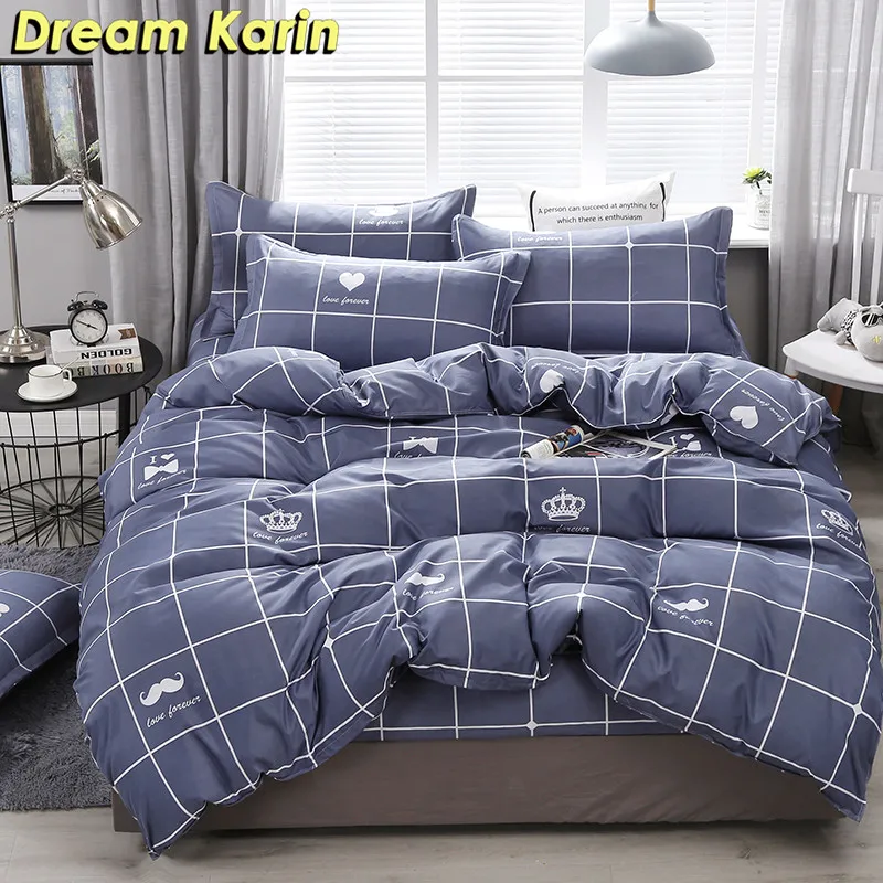 

Plaid Parttern Duvet Cover Sets Brief Bedding Set PillowCases Single Double Bedclothes Nordic Queen King Bed Linens Quilt Covers