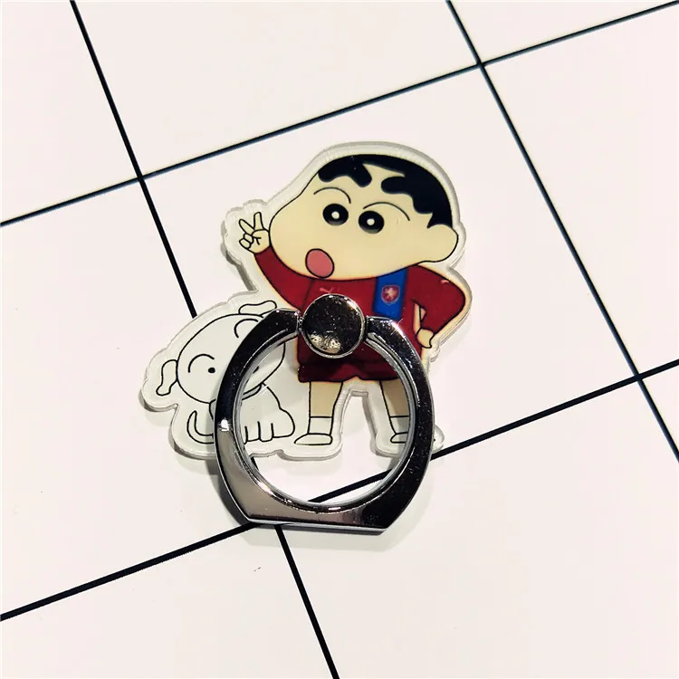 pp Chi-bi Maruko Crayon Shin-chan антиосеннее металлическое кольцо на палец для мобильного телефона с поддержкой фигурной игрушки - Цвет: pp