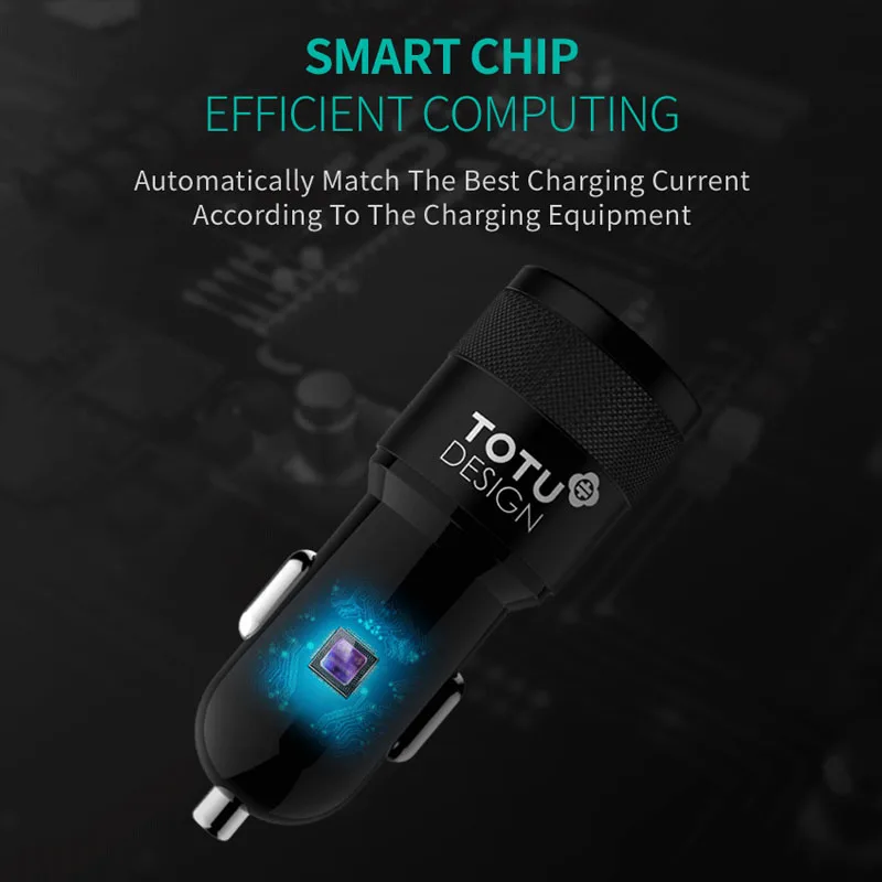 TOTU Universal Dual USB Car Charger 2.4A Fast Charging Mini Smart Auto Car-Charger Adapter For iPhone X 8 7 Plus Samsung S9 | Мобильные
