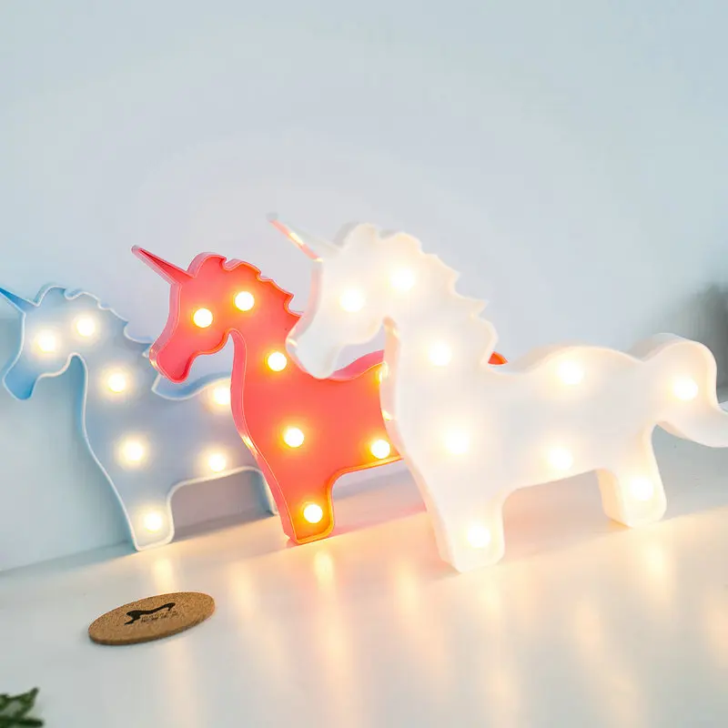 Прекрасный единорог животное LED 3D свет ночник дети подарок игрушка для детей
