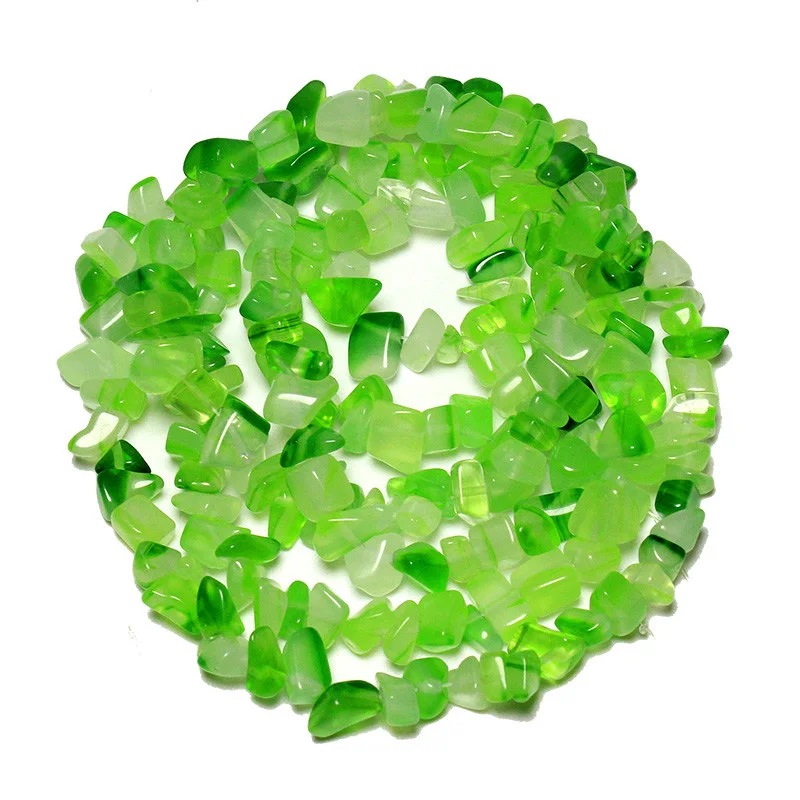 light green agate Длина 34,5 дюйма натуральный гравий неправильной формы каменные бусины для изготовления ювелирных изделий Кристалл Агаты турмалины DIY браслет ожерелье 5-8 мм - Цвет: light green agate
