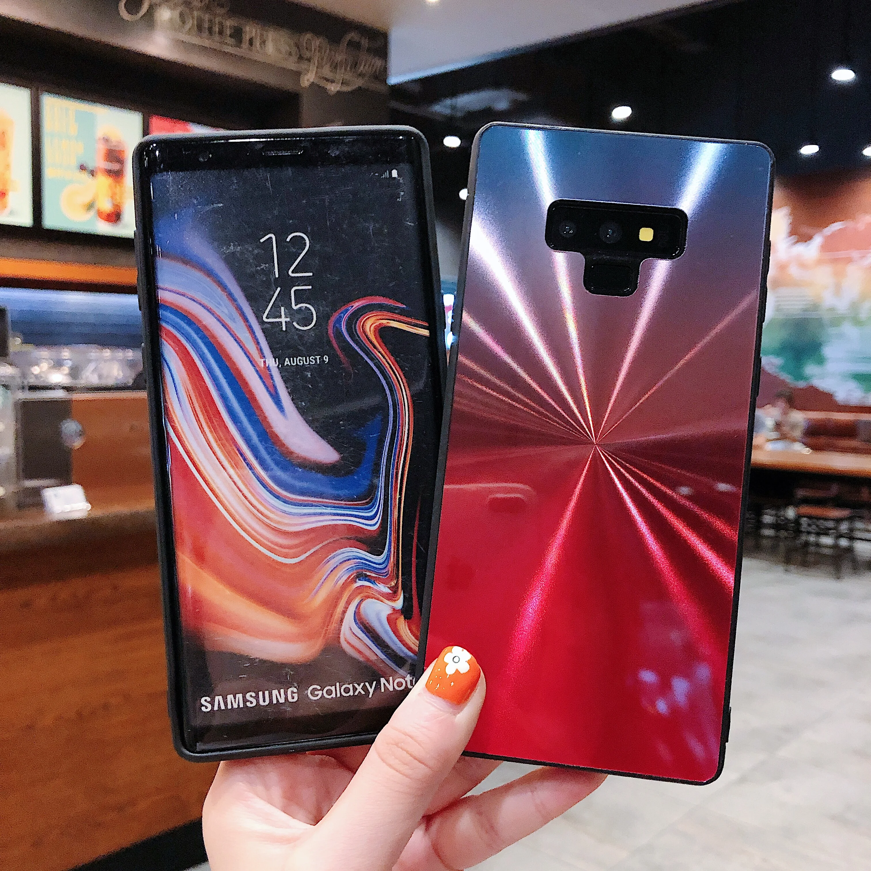 For Samsung S8 Case Gradient Phone S10 S9 Plus Colorful Aurora Mirror Glossy Cover Galaxy Note 8 9 |