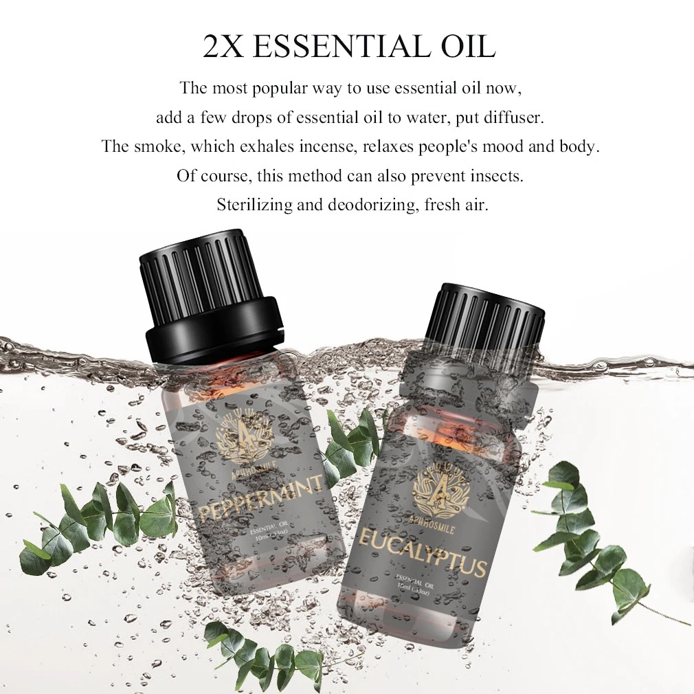 Чистое Натуральное органическое эфирное масло мятный эвкалипт водорастворимое