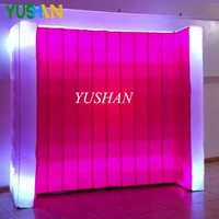 rose pinkwhite curve led inflatable photo booth wall backdrop with 16 multi color led lights and air blower led wall for party
