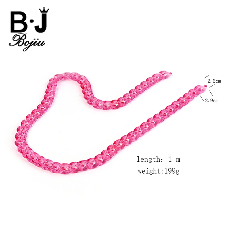BOJIU многофункциональный красочный чокер из смолы ожерелье цепочка 1 м для женщин