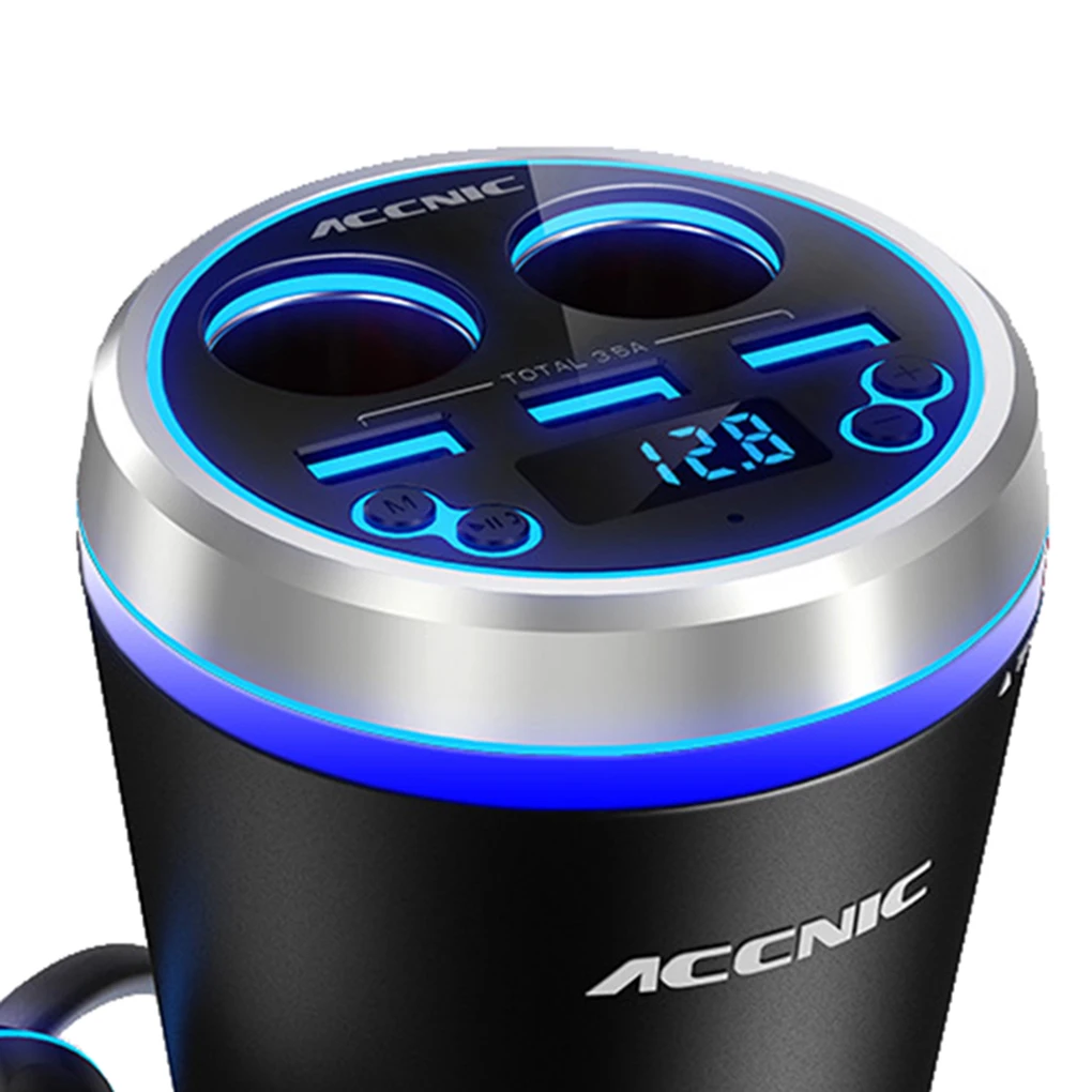 ACCNIC Bluetooth громкой связи автомобильный прикуриватель MP3-плеер беспроводной 3 fm-трансмиттер с USB АВТО музыкальный плеер
