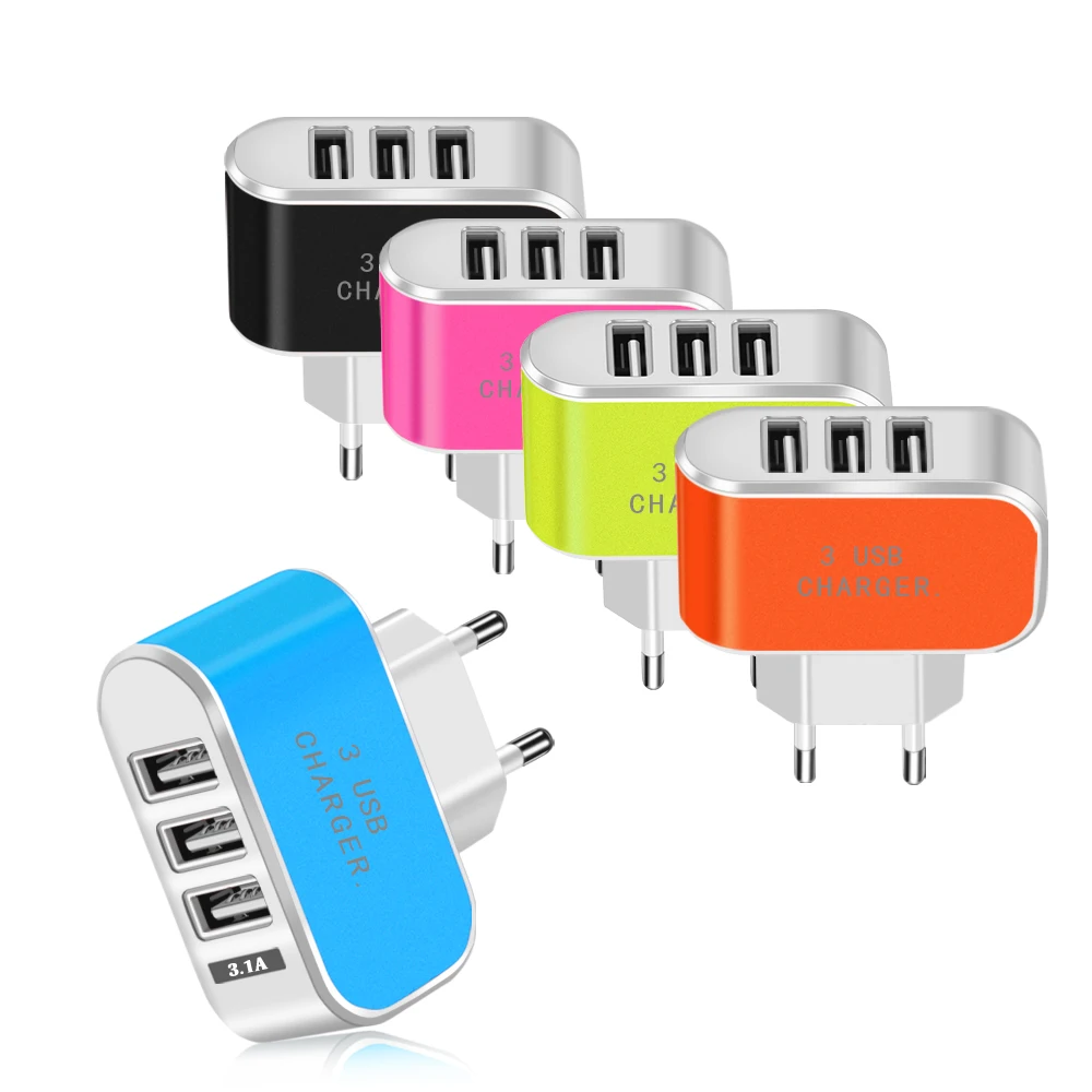 3 порта USB зарядное устройство для телефона дорожные настенные зарядные