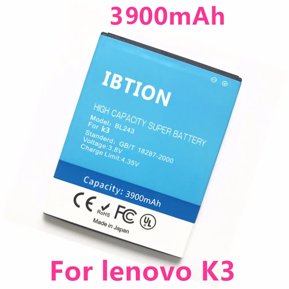 Ibtion 3900 мА/ч BL243 для lenovo K3 аккумулятора Примечание K50 T5 A7000 A7600 M телефон Бесплатная