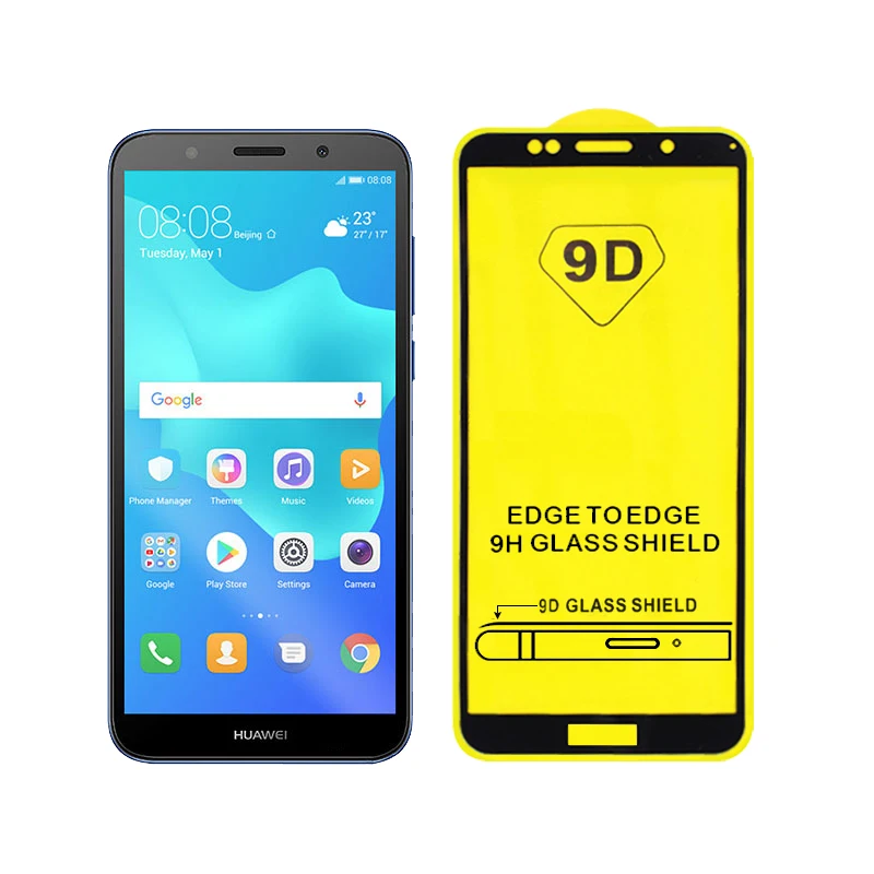 Закаленное стекло 9D с полным покрытием для Huawei Y5 2018 стеклянная Защитная пленка