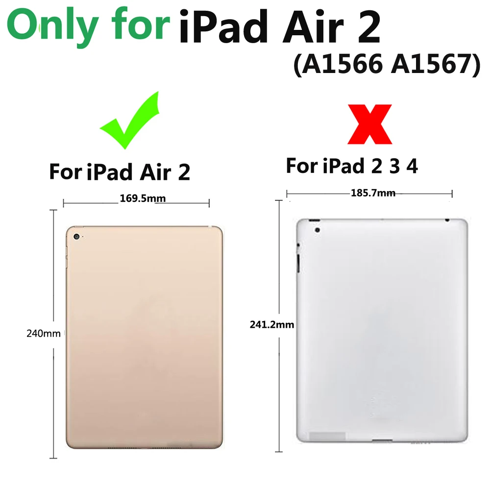 7 Colorful Backlit Aluminum Wireless Bluetooth Keyboard Cover Case for Apple iPad Air 2/Air2 6 9.7 A1566 A1567 + Film Pen |