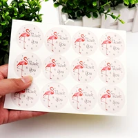 120pcs round 3 8cm flamingo seal stickers thank you stickers wedding party decoration gift festival party decorations supplies