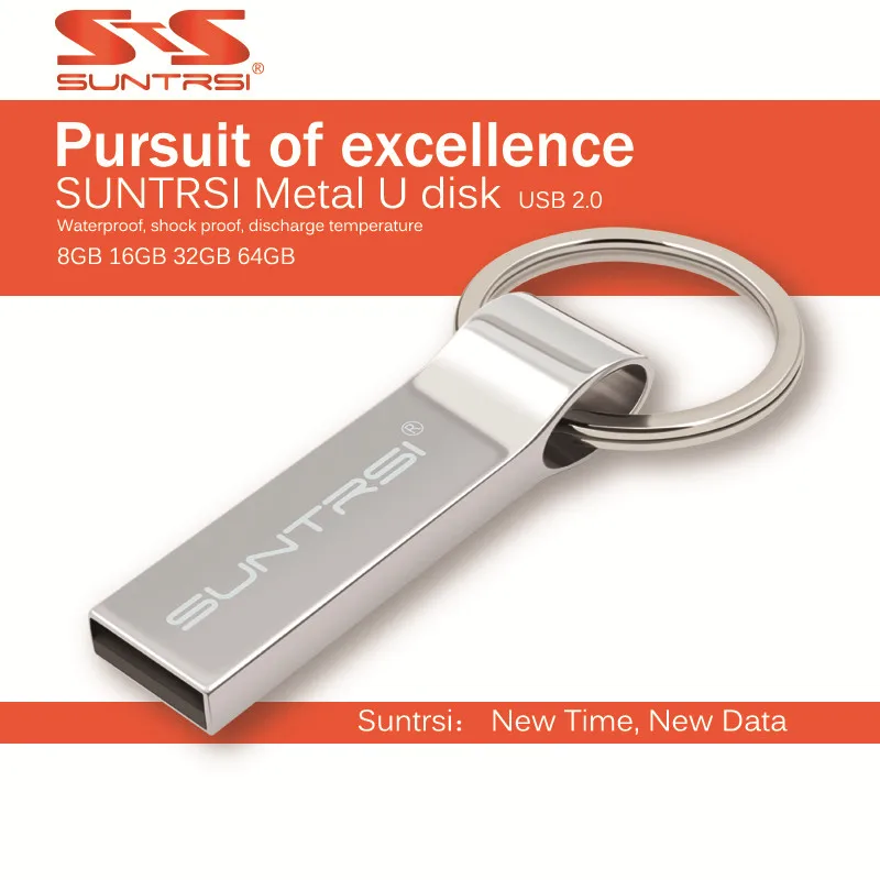Suntrsi USB флэш накопитель 4 ГБ 8 16 металлический Флешка реальная емкость 32 Гб 64