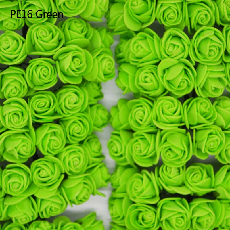 Green 144 шт мини-медведь, розы, искусственные цветы, Плюшевый цветок, скрапбукинг, Свадебное Ремесло, сделай сам, День матери, цветы, подарки - Цвет: Green