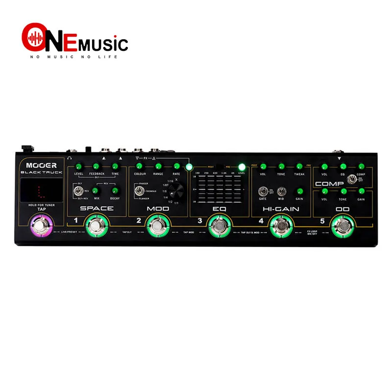 

MOOER BLACK TRUCK Guitar pedal 6 effects pedals built into 1 simple unit Built-in precision guitar tuner Stereo outputs
