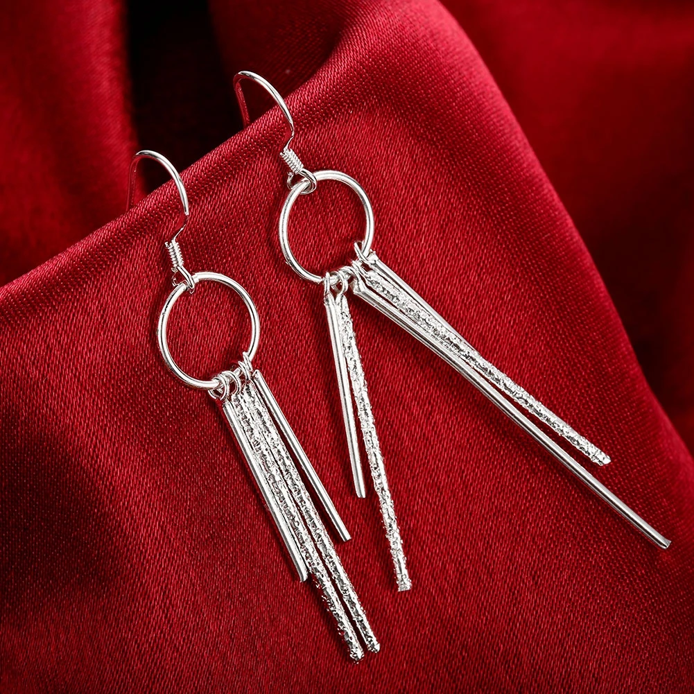 

Wholesale Silver Plated Jewelry Set,Cheap Bridal Party Sets,Simple Seven Pillars Fashion Necklace Earring Two pieces