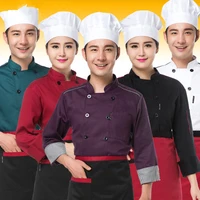 high quality long sleeved chef service hotel working wear restaurant work clothes tooling uniform 5 color chef jackets