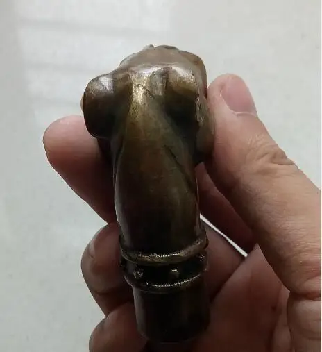 Китайские старые бронзовые Мао эскулпиды статуа САО фураж Бенгальская сказочная