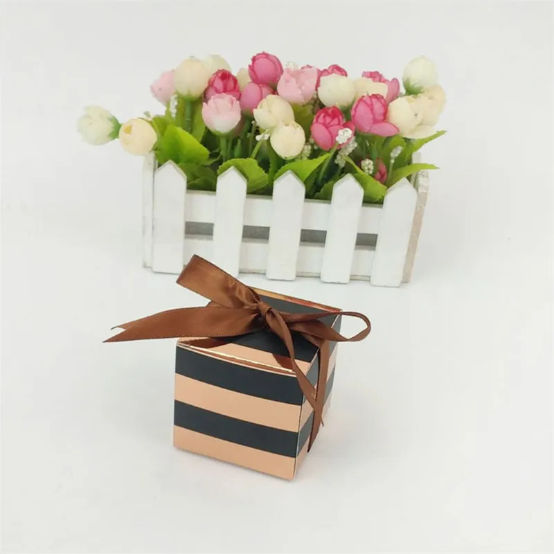 Европейские полосатые свадебные коробки для конфет детские подарочные душа