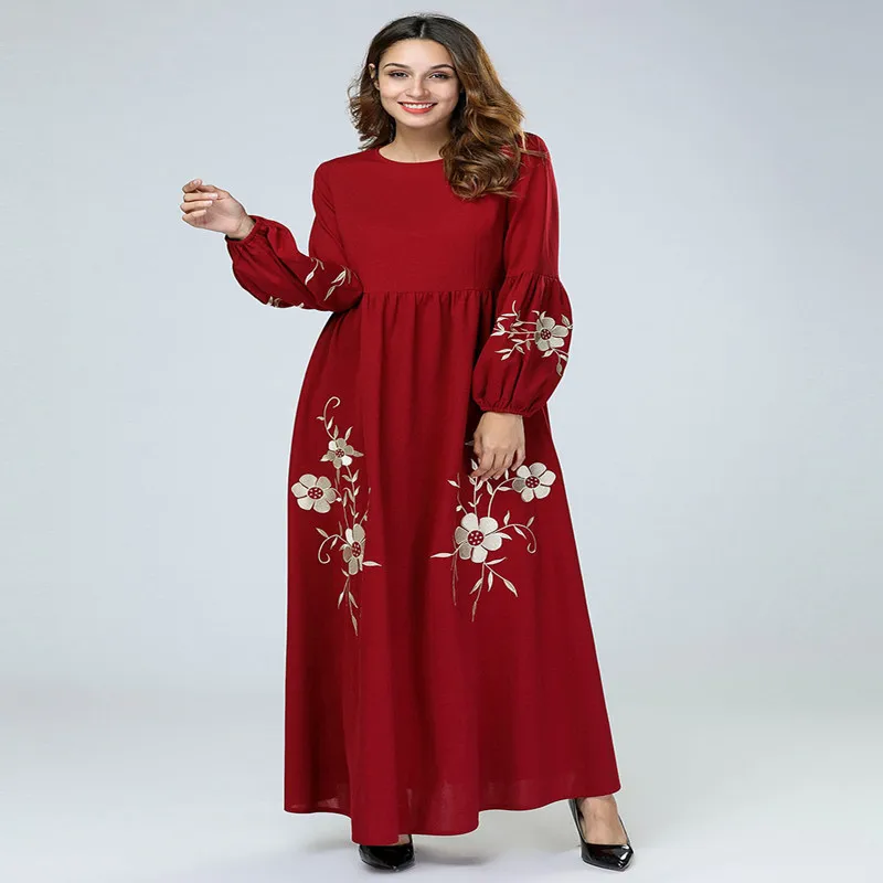Женское кимоно с длинным рукавом Abaya повседневное платье макси в мусульманском