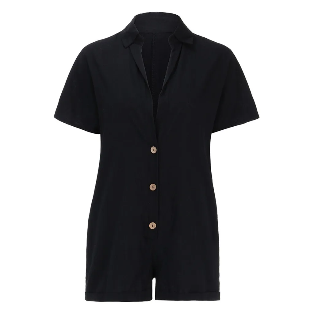 Женский однотонный комбинезон Бохо С глубоким v образным вырезом летний