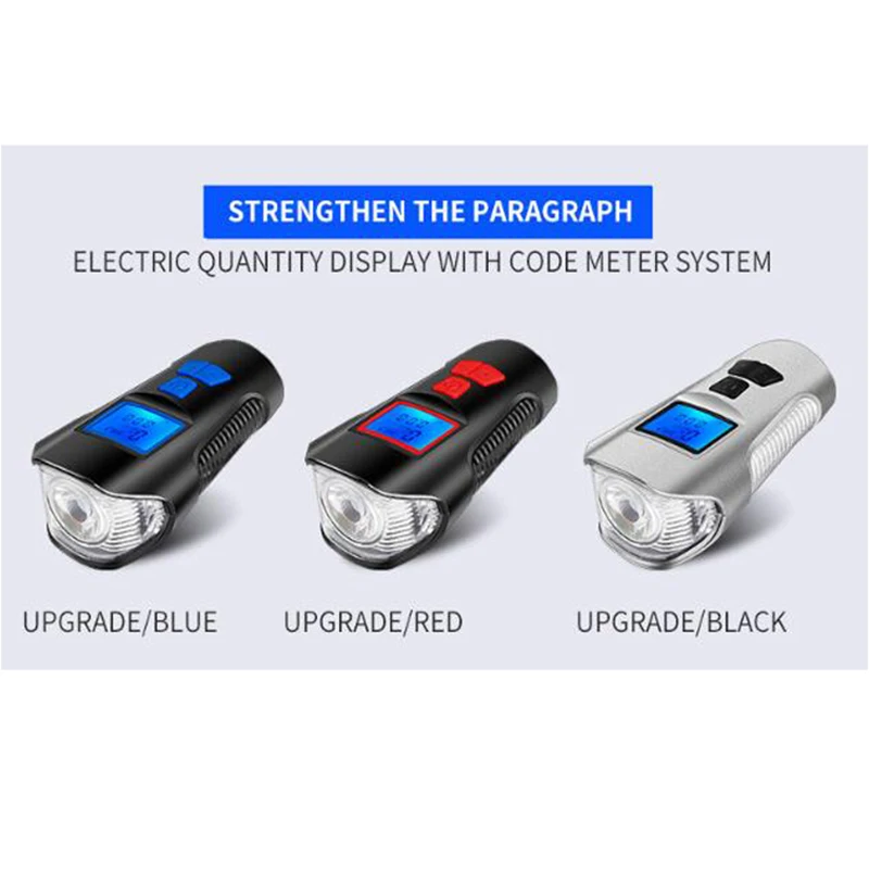 

Joshock bike lights night riding USB charging glare T6 flashlight Waterproof bicycle Front Light With Speed Meter LCD Screen