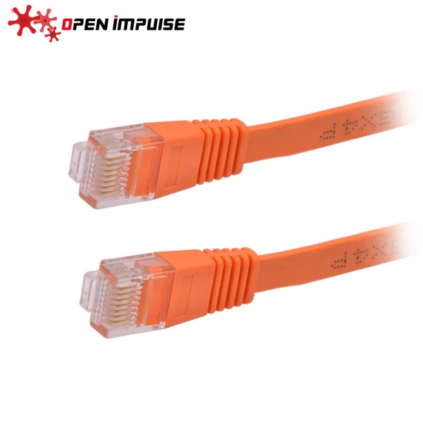 Плоский сетевой Lan кабель голая медь оранжевый цвет CAT5E RJ45 патч 1 м|cable 1m|cable rj45cable