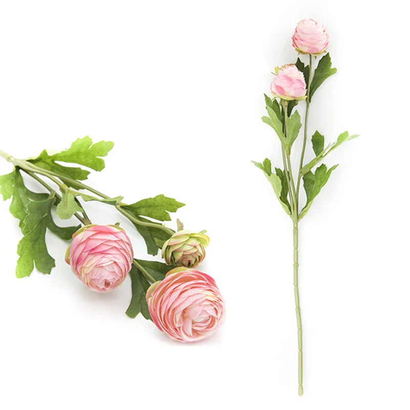 3 головки маленький Лотос Европейский искусственный Шелковый цветок букет