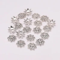 100pcslot 9mm 8 petals tibetan antique flower loose sparer apart end bead caps for diy jewelry making earrings wholesale