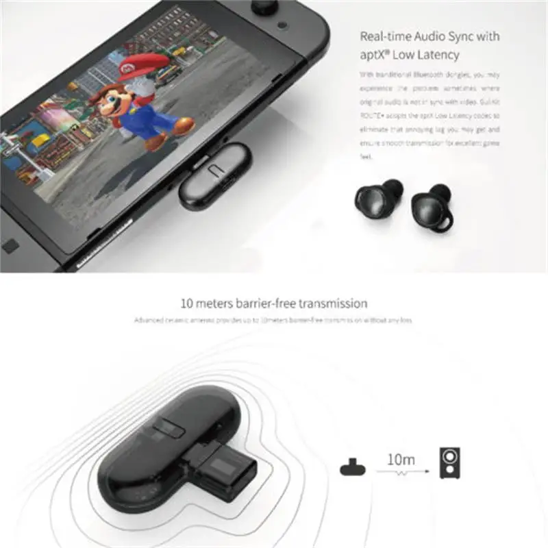 Беспроводной Bluetooth адаптер Gulikit Route + PRO CSR 2 1 EDR Type C USB аудиопередатчик трансивер для