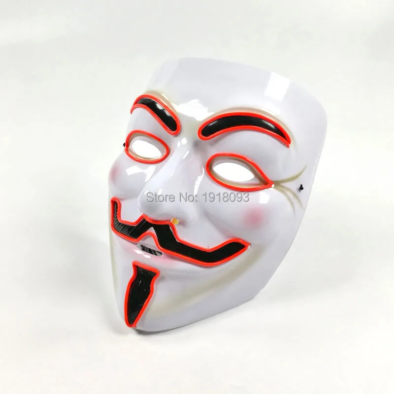 

Новинка, 10 цветов на выбор, Электронная Маска Вендетта, праздничное освещение, светодиодная маска для вечерние ринки, Хэллоуина и Рождества, искусственная звуковая активация водителя