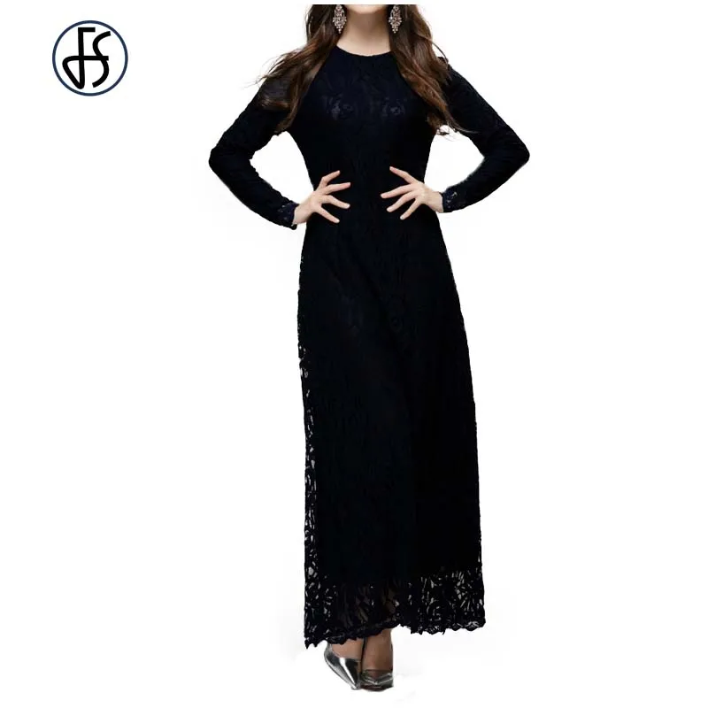 FS Исламские мусульманские кружевные платья для женщин Турецкая Малайзия Абайи в