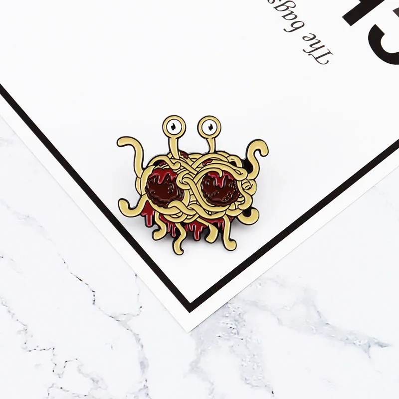 Спагетти Монстр Эмаль Булавка ФСМ брошь летающие спагетти монстеризм иконы