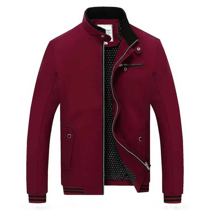 Мужская однотонная куртка на молнии, модные однотонные пальто Veste Homme Casaco Masculino, мужские повседневные приталенные пальто, 3 - Цвет: RED