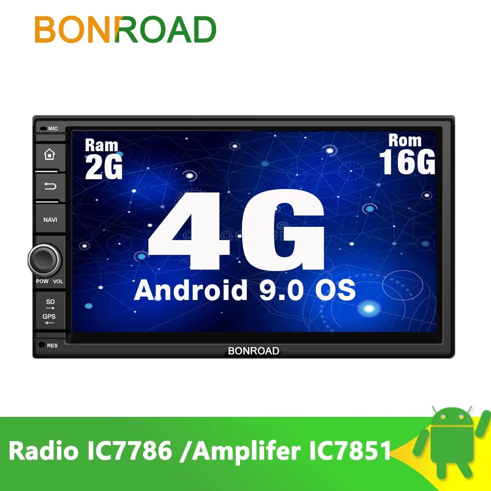Bonroad Автомобильный мультимедийный плеер для 2 двойных Din для Nissan Android 9,0 2G+ 16G Wifi радио 4G видео gps MP3 сенсорный экран(без DVD CD